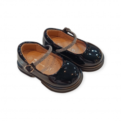 Zak Shoes μπαλαρίνα (20-27) μαύρη/λουστρίν SD12294