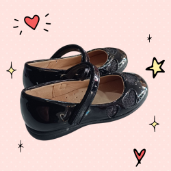 Zak Shoes μπαλαρίνα (28-35) μαύρη/λουστρίν SD12249