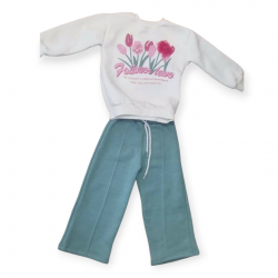 Σετ φόρμας φούτερ Follower/Love Λευκό/Βεραμαν  (3/4-9/10) ετών 1839