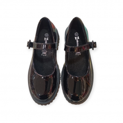 Zak Shoes Loafers/παπούτσι(31-36) μαύρo/λουστρίν SD12250