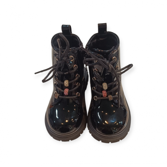 IQ KIDS μποτάκι μαύρο/λουστρίν ZOGRAFIA-195