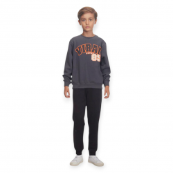 Παιδικό σετ φόρμας χειμερινό(φούτερ) για αγόρι Γκρί/μαύρο 2τμχ 2564123 JOYCE (6-14 ΕΤΩΝ)