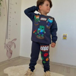 Minecraft/Lego φόρμα φούτερ γκρί 2916 (3-4 έως 9-10 ετών).