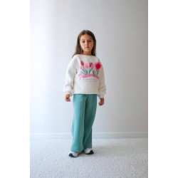 Σετ φόρμας φούτερ Follower/Love Λευκό/Βεραμαν  (3/4-9/10) ετών 1839