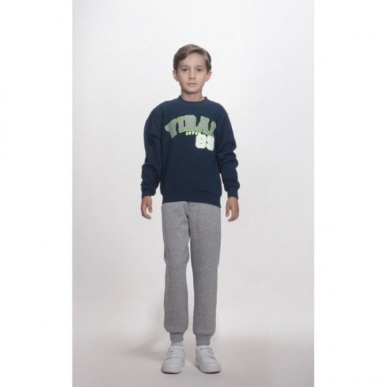 Παιδικό σετ φόρμας χειμερινό(φούτερ) για αγόρι Μπλέ/γκρί VIRAL 2τμχ 2564123 JOYCE
