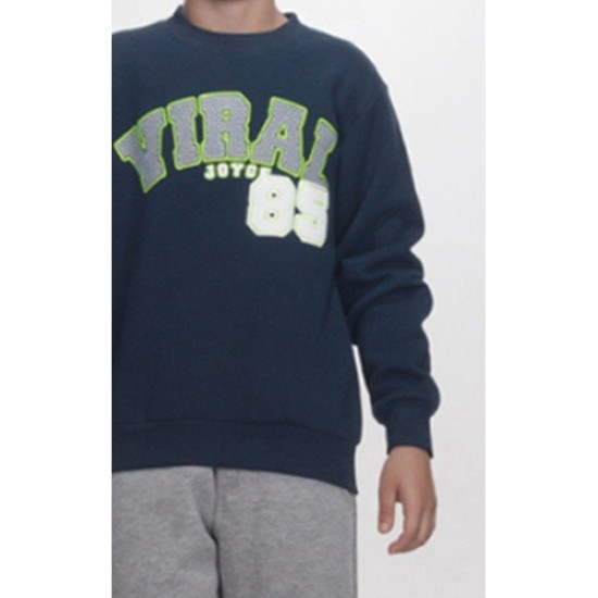 Παιδικό σετ φόρμας χειμερινό(φούτερ) για αγόρι Μπλέ/γκρί VIRAL 2τμχ 2564123 JOYCE