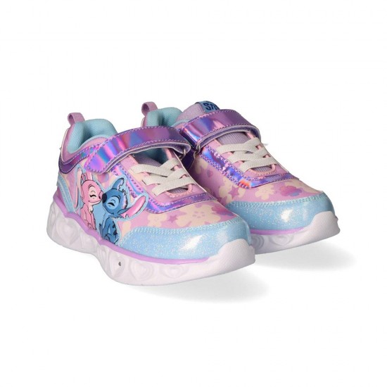 Disney Stitch Παιδικά Sneakers με Σκρατς & Φωτάκια Γαλάζια 2300006903