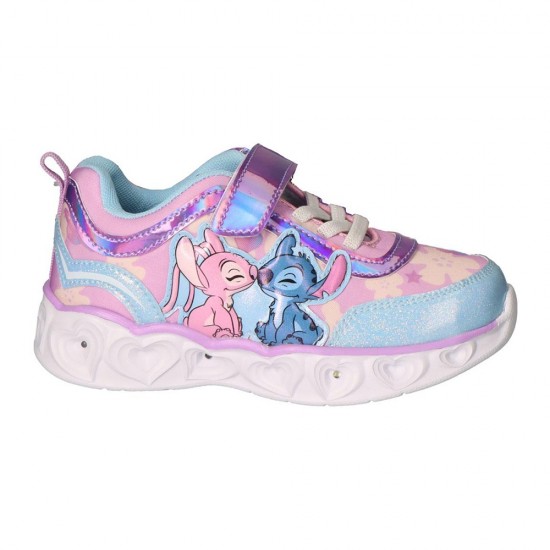 Disney Stitch Παιδικά Sneakers με Σκρατς & Φωτάκια Γαλάζια 2300006903