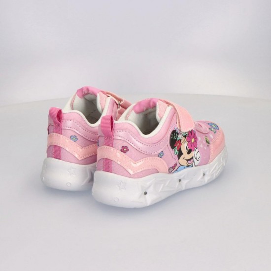  Minnie Mouse Παιδικά Sneakers με Σκρατς & Φωτάκια Ρόζ 2300007211