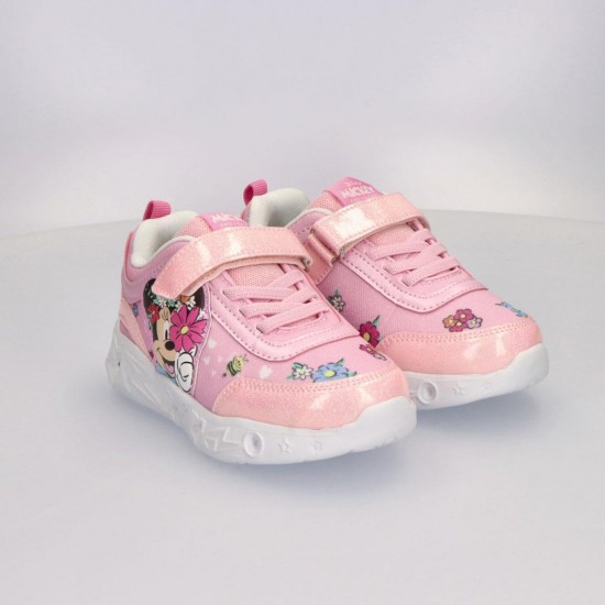  Minnie Mouse Παιδικά Sneakers με Σκρατς & Φωτάκια Ρόζ 2300007211