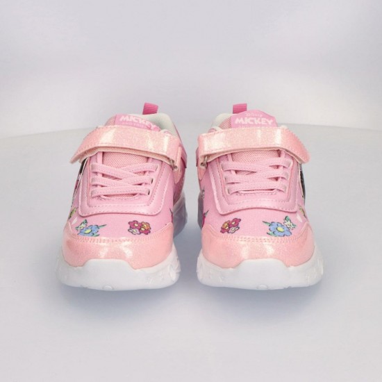  Minnie Mouse Παιδικά Sneakers με Σκρατς & Φωτάκια Ρόζ 2300007211
