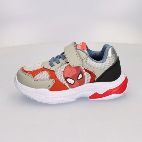 Disney Spiderman Παιδικά Sneakers με Σκρατς Γκρί 2300007216